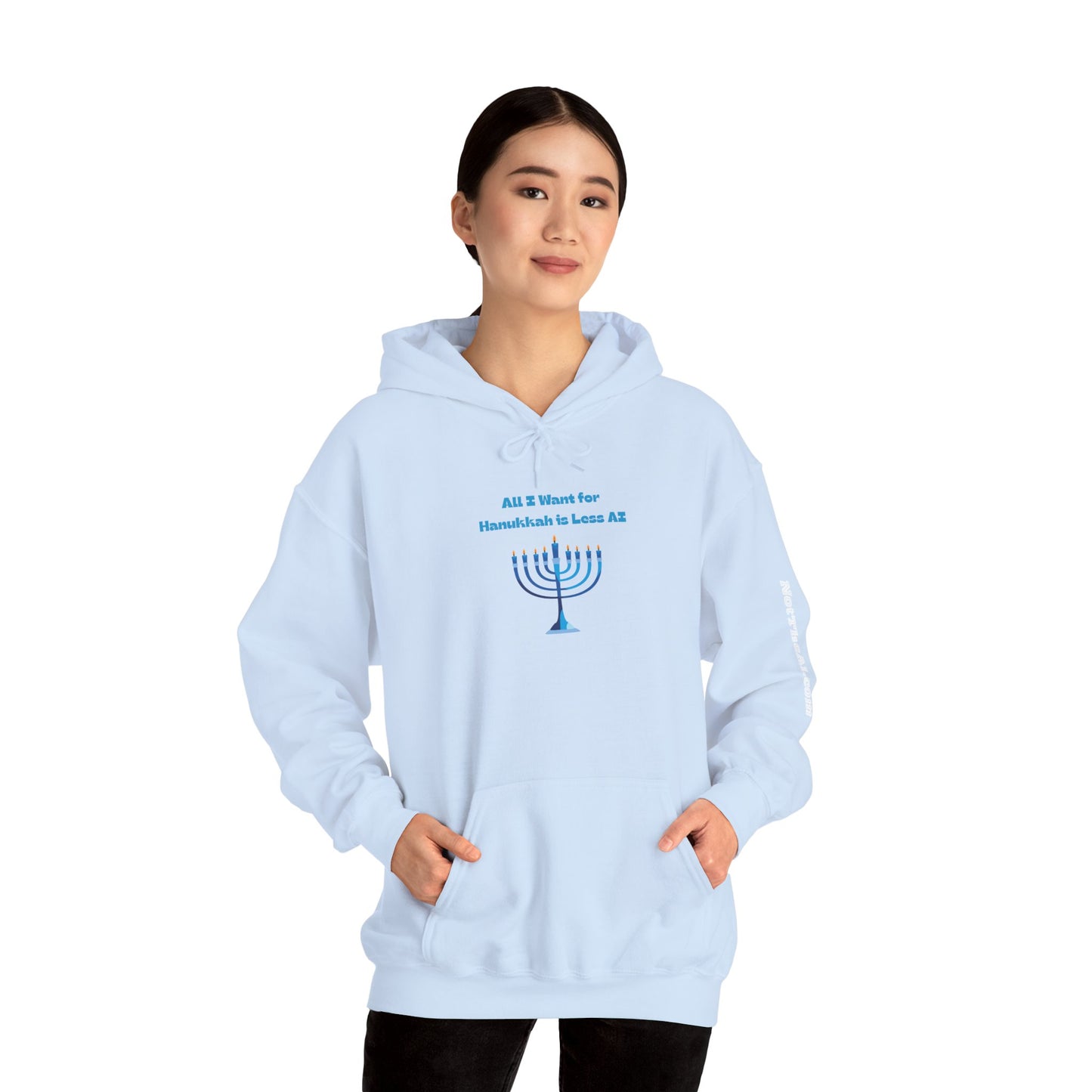 Less AI Menorah Hoodie
