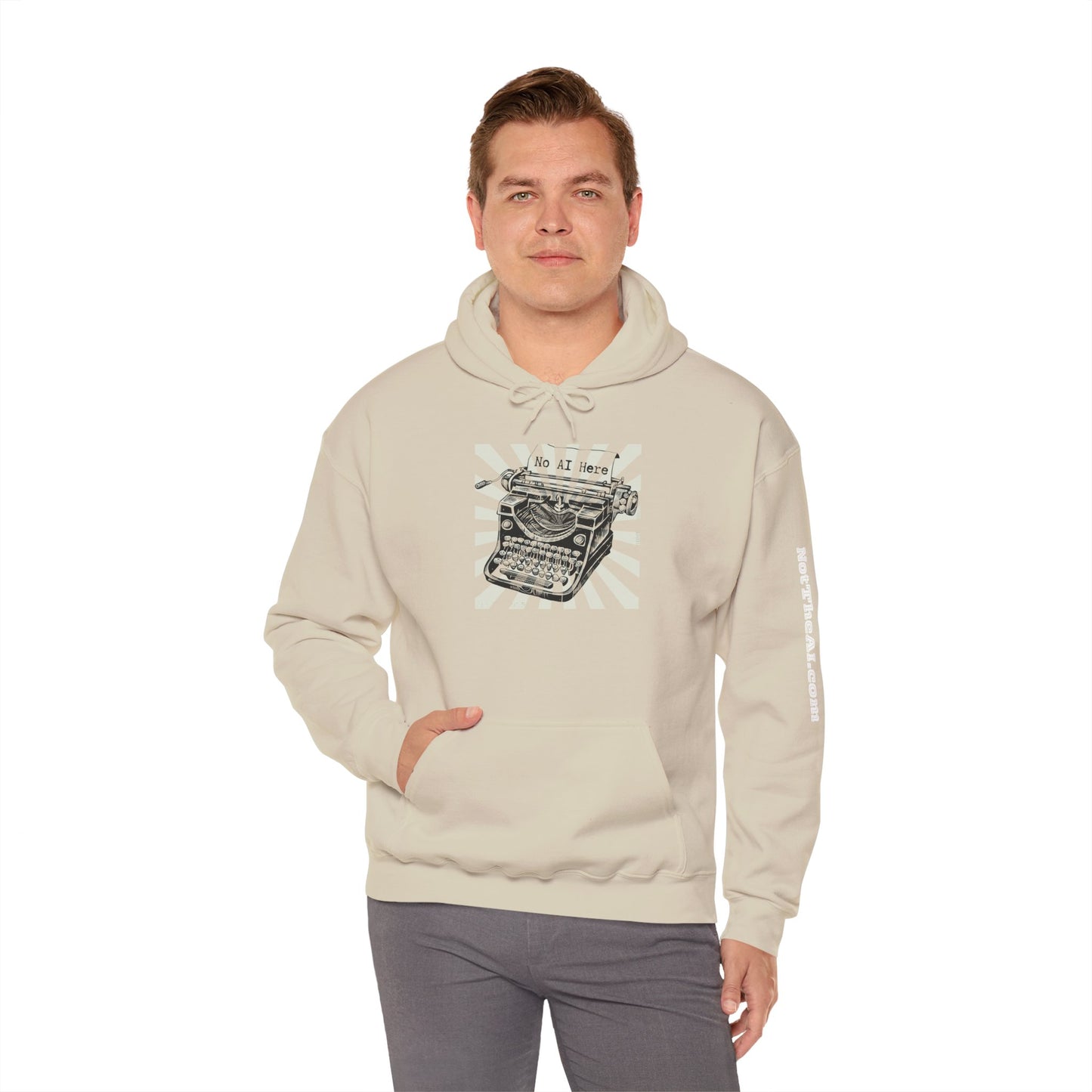 No AI Typewriter Hoodie
