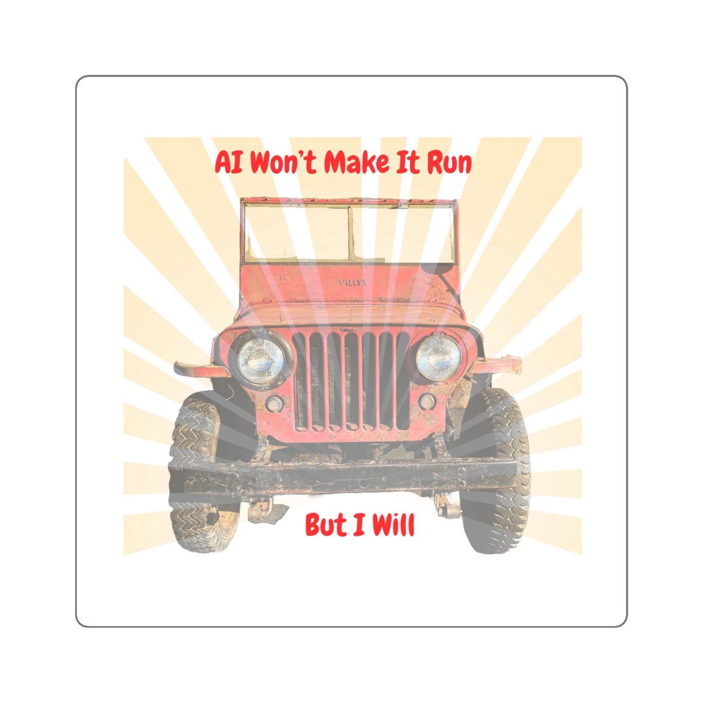 No AI Jeep Square Sticker