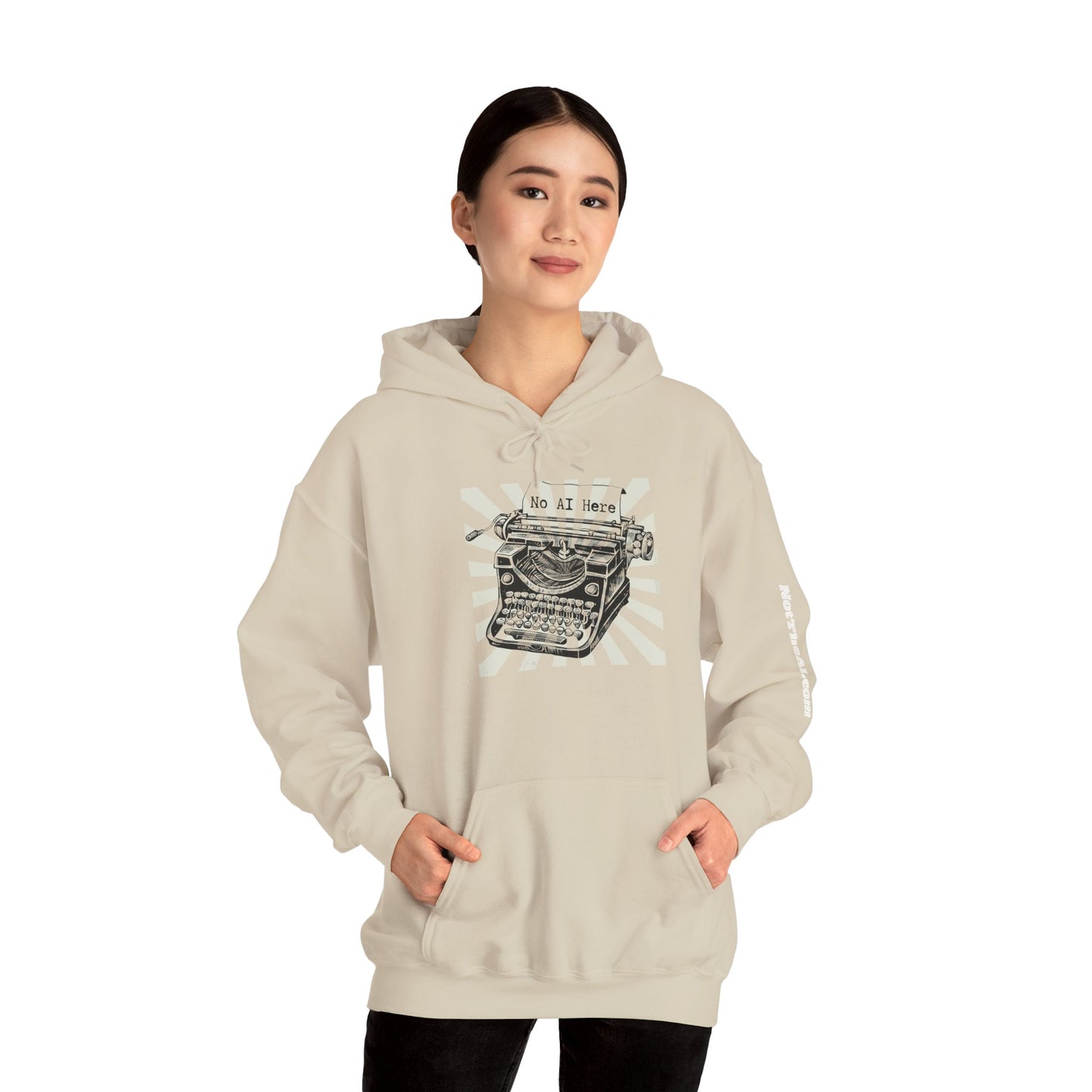 No AI Typewriter Hoodie