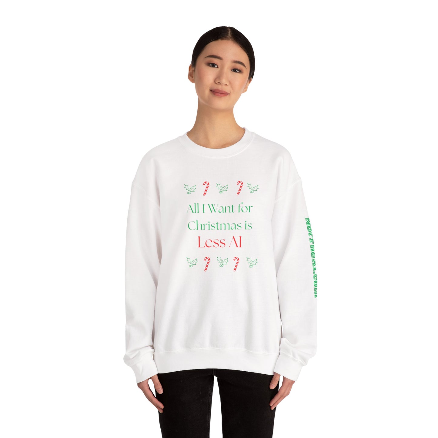 Less AI Holly Jolly Crewneck Sweatshirt