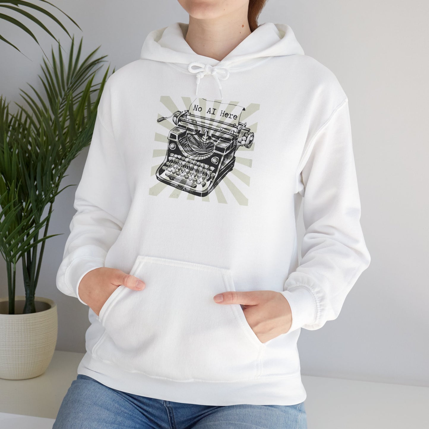 No AI Typewriter Hoodie