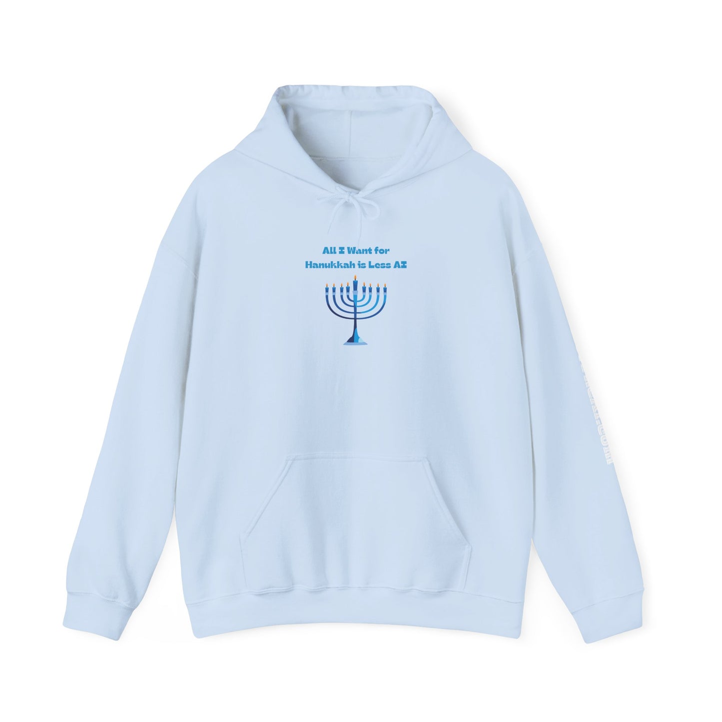 Less AI Menorah Hoodie