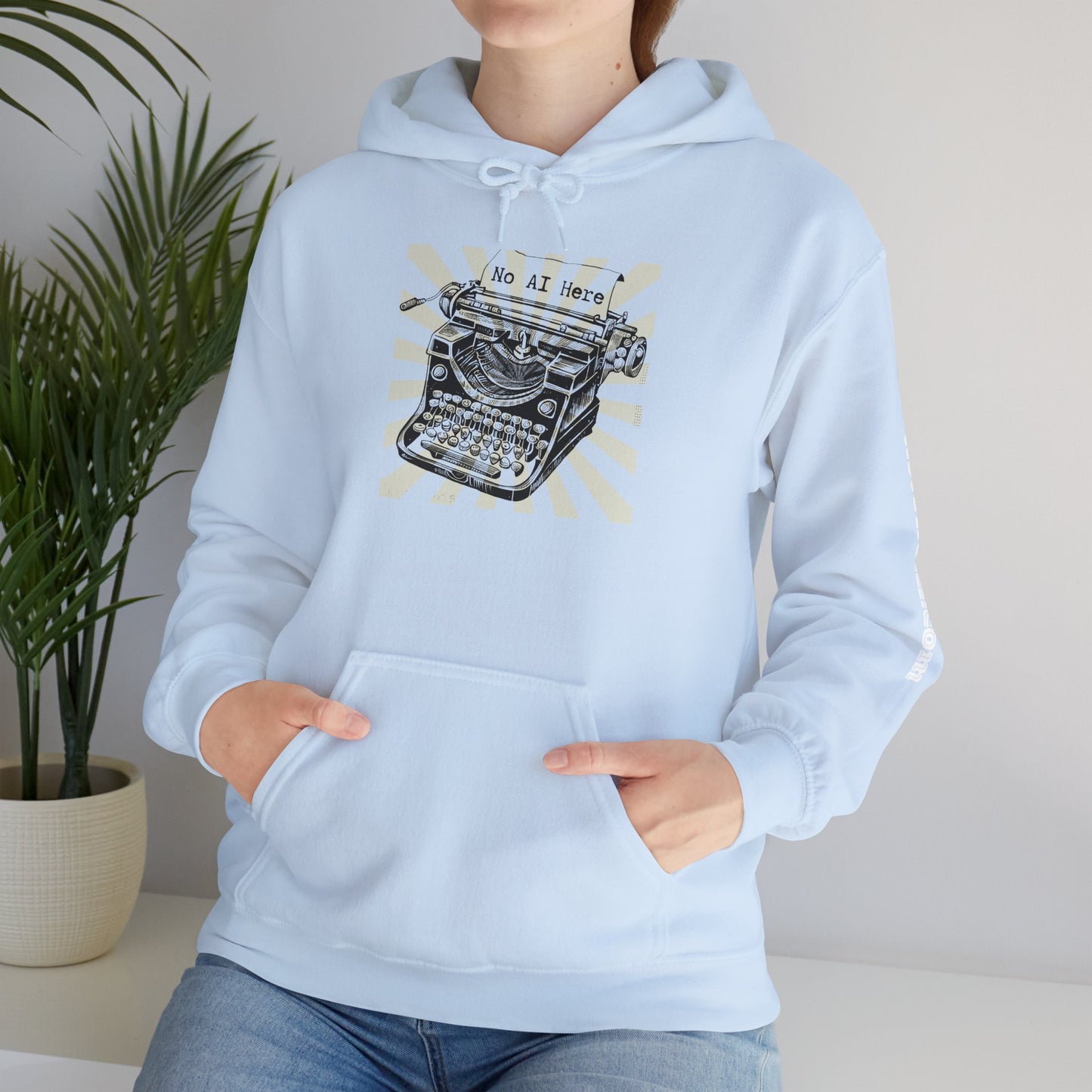 No AI Typewriter Hoodie
