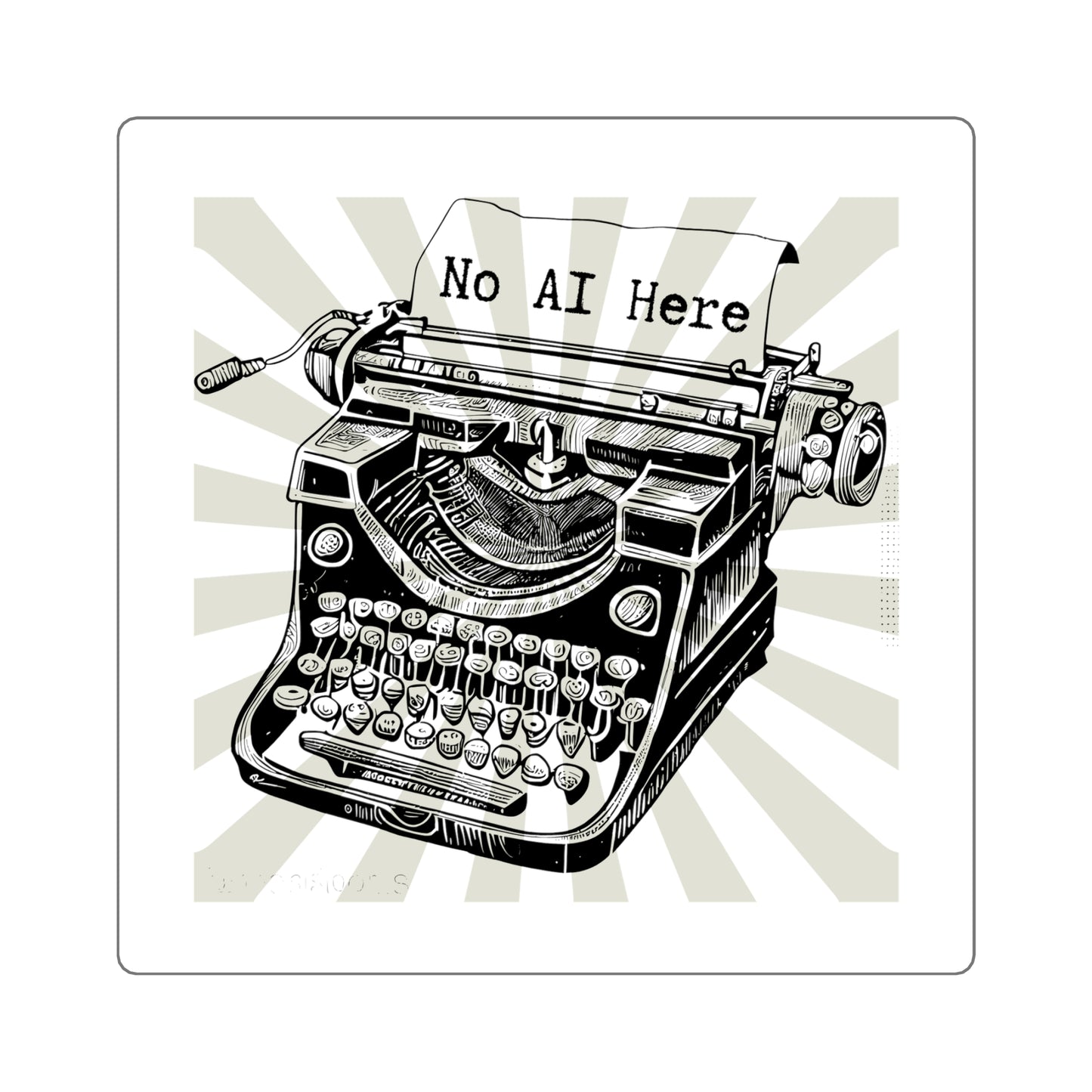 No AI Typewriter Square Sticker