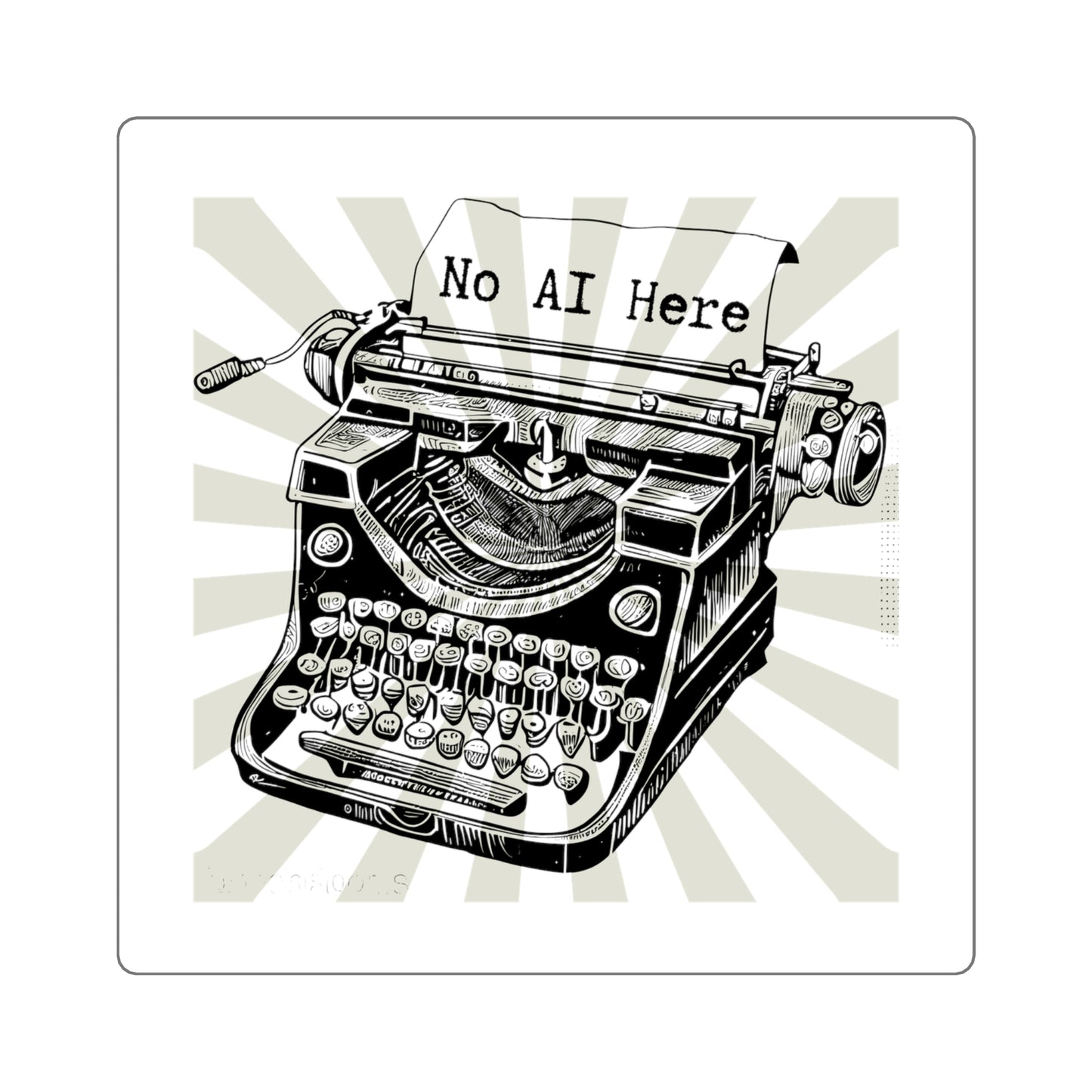 No AI Typewriter Square Sticker