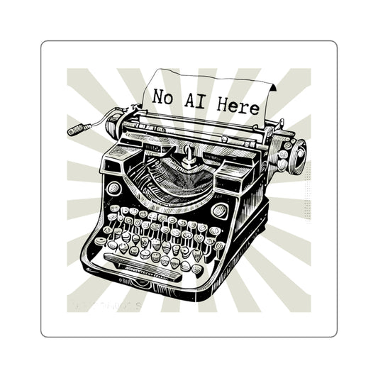 No AI Typewriter Square Sticker