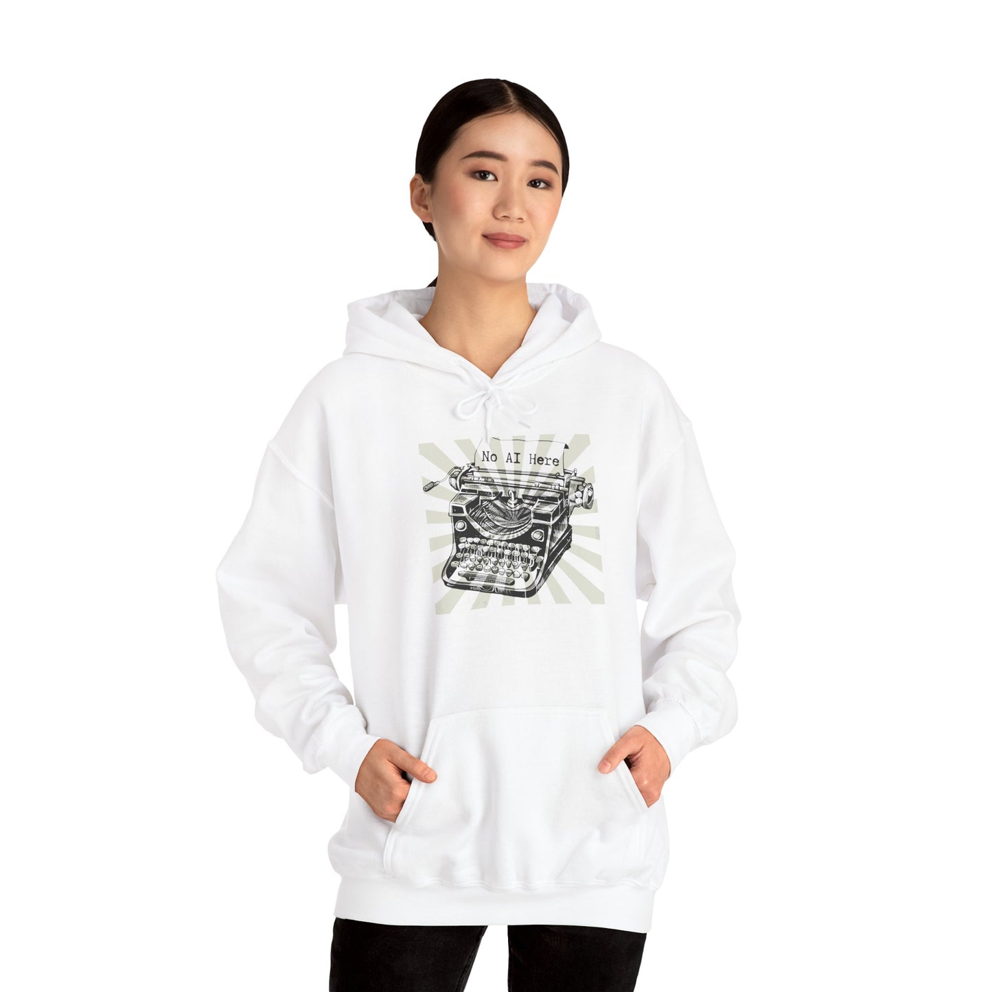 No AI Typewriter Hoodie