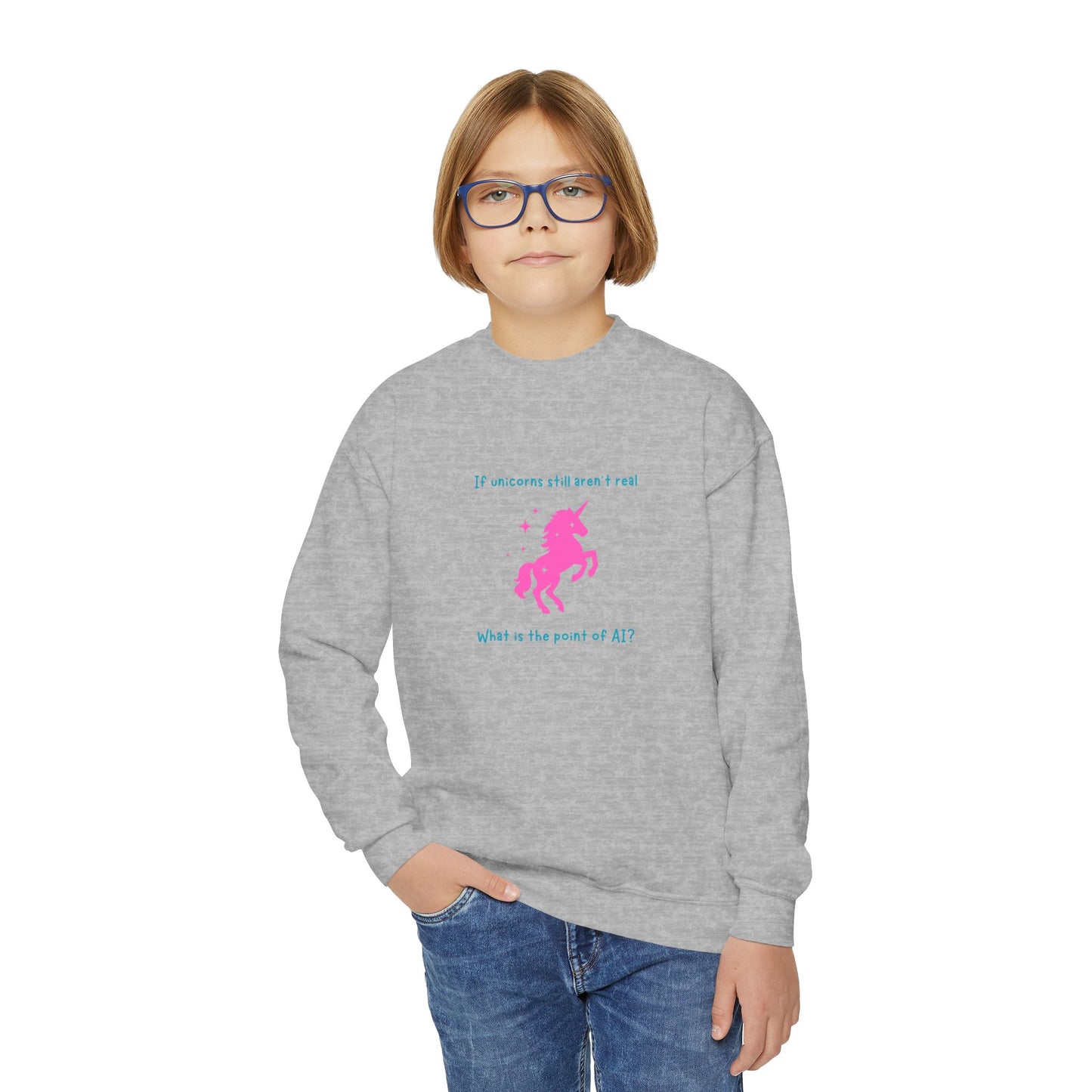 Still No Unicorns Youth Crew Neck Sweatshirt