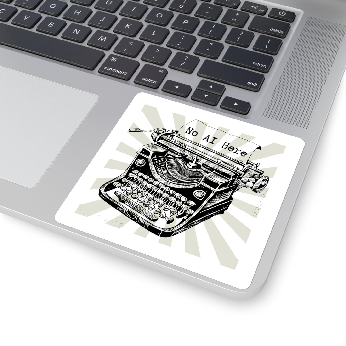 No AI Typewriter Square Sticker