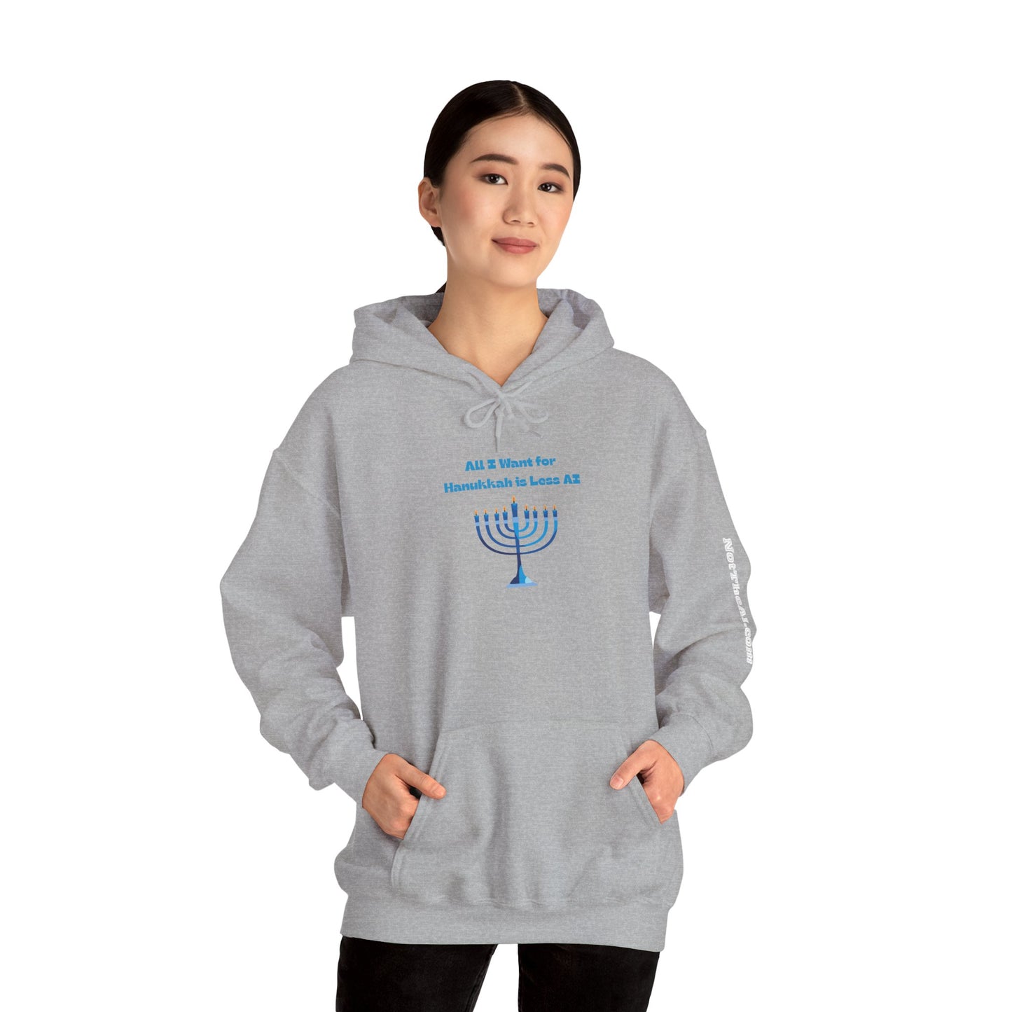 Less AI Menorah Hoodie