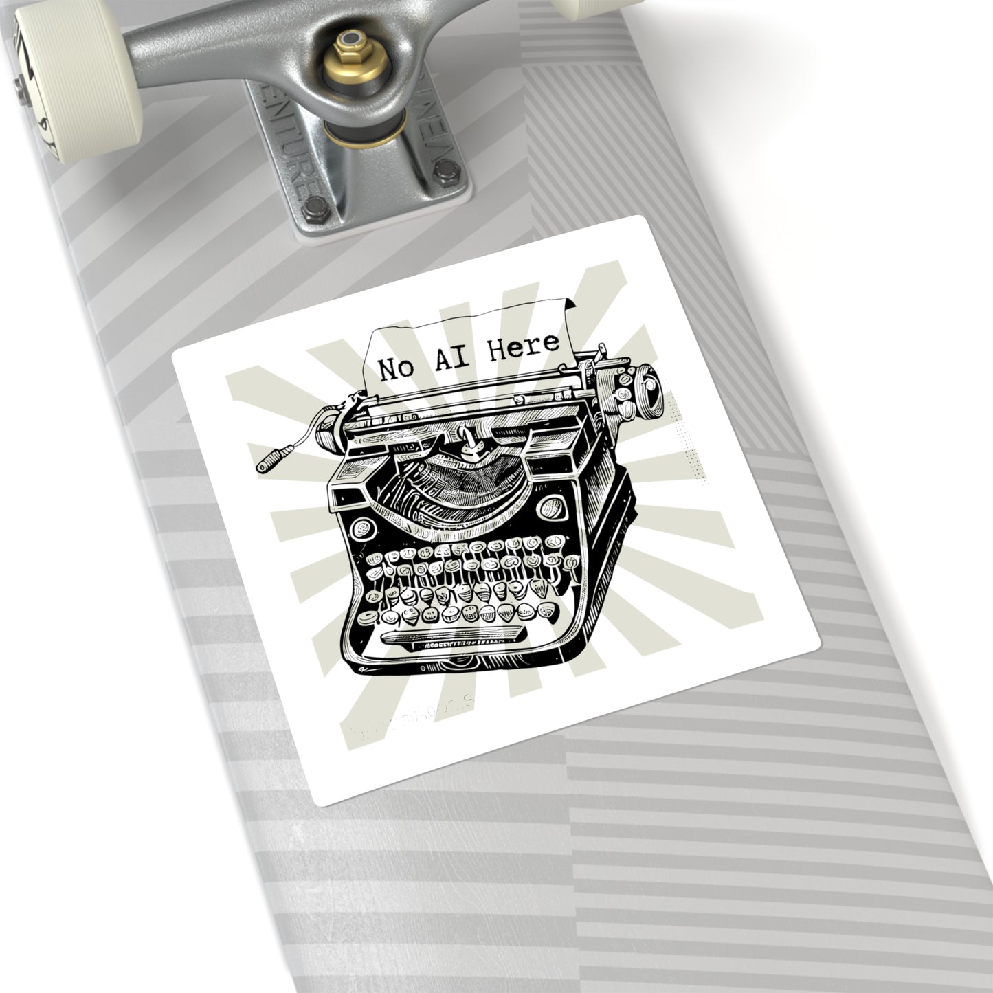 No AI Typewriter Square Sticker
