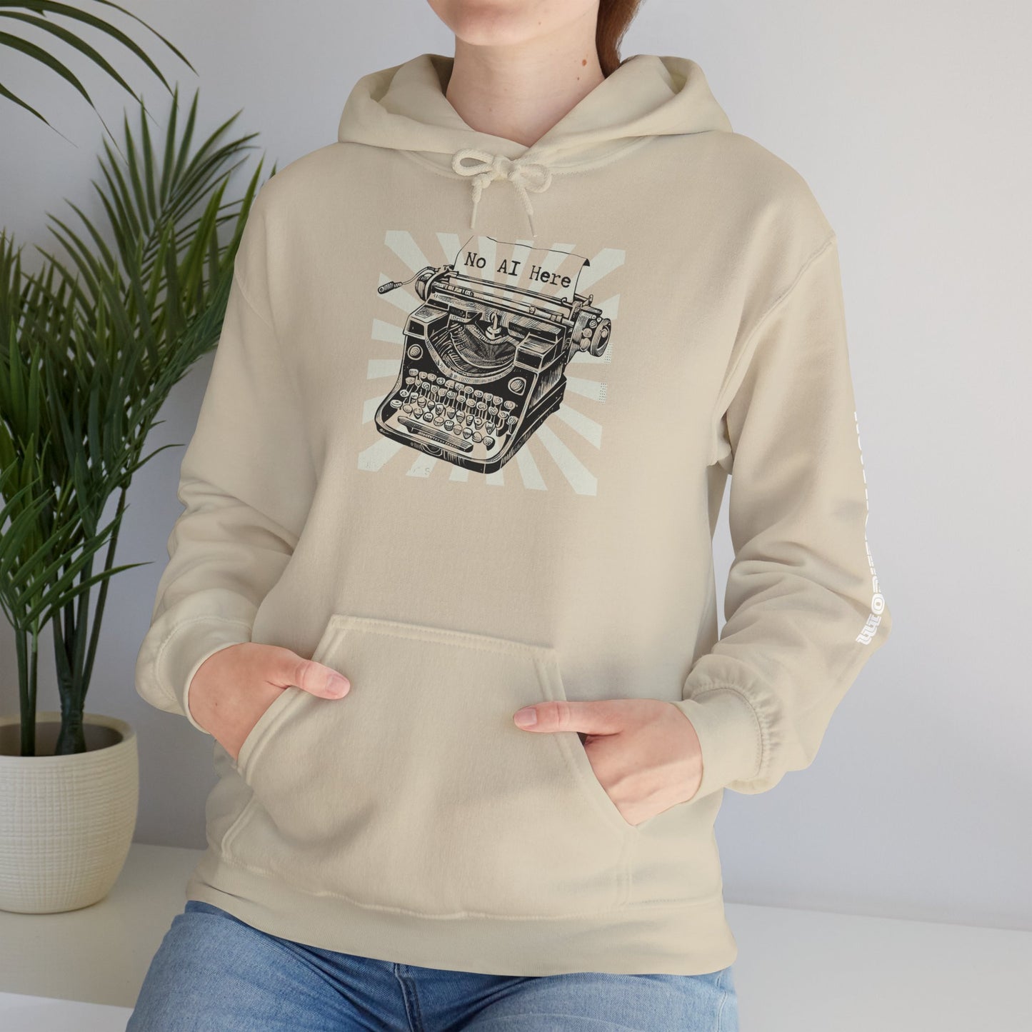 No AI Typewriter Hoodie