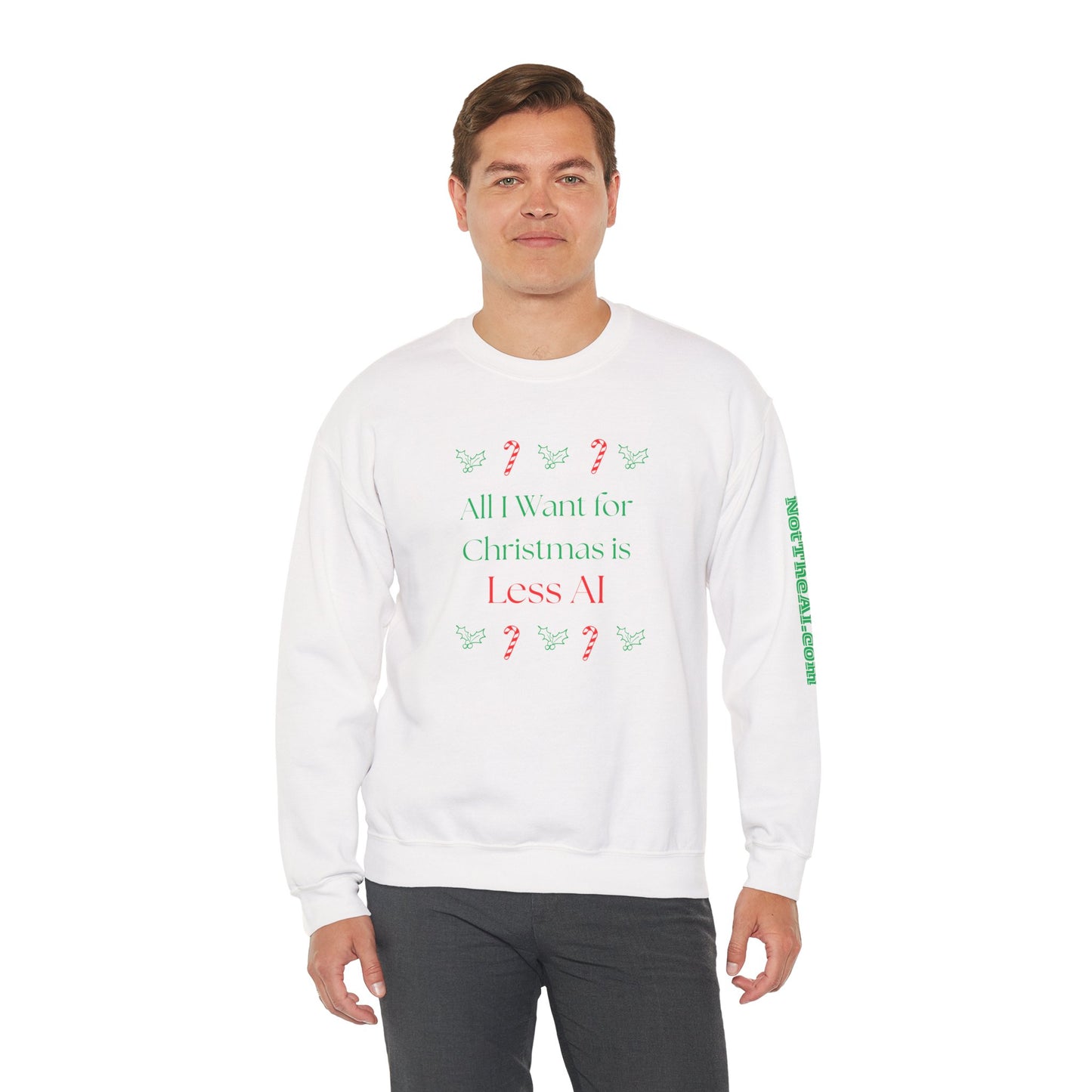 Less AI Holly Jolly Crewneck Sweatshirt