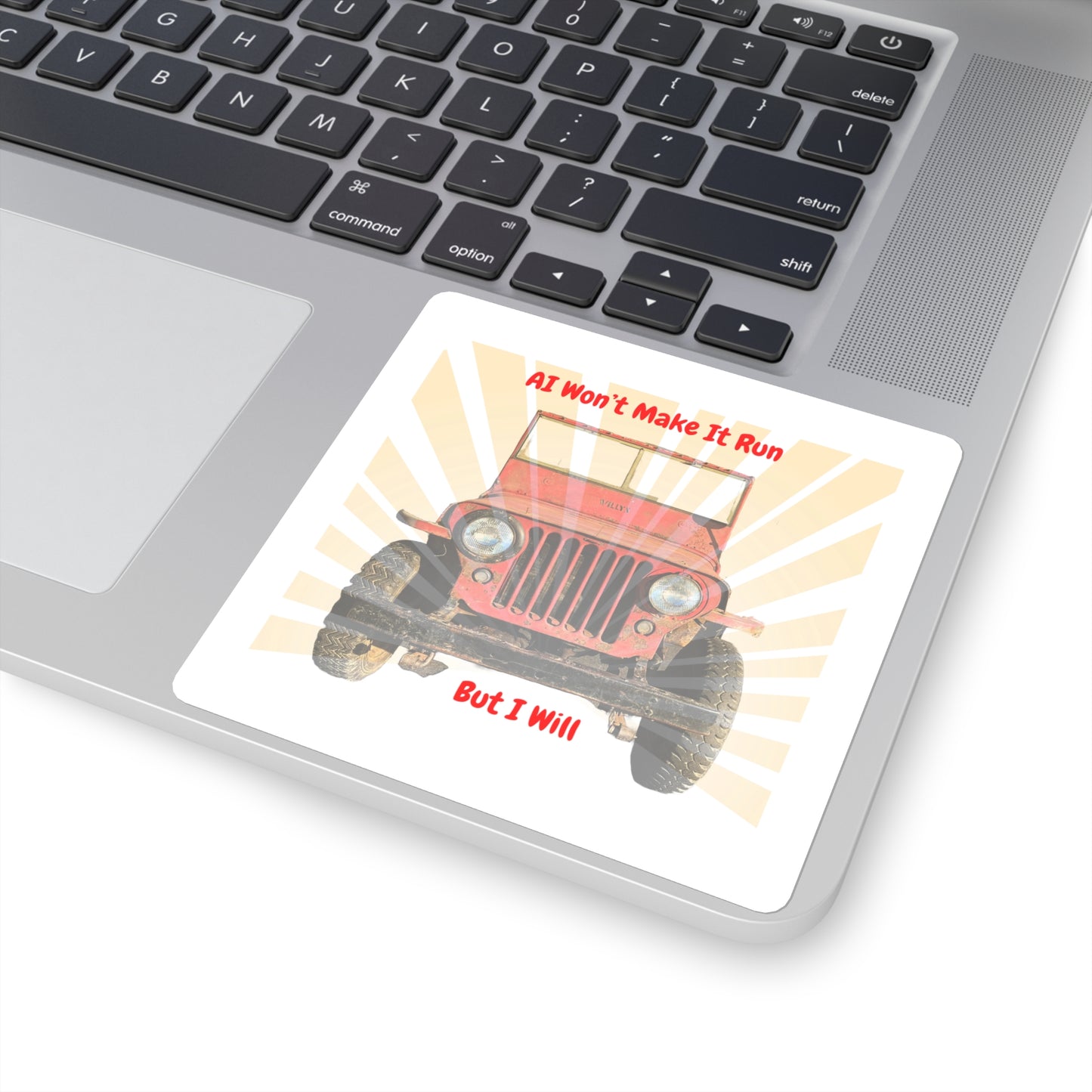 No AI Jeep Square Sticker