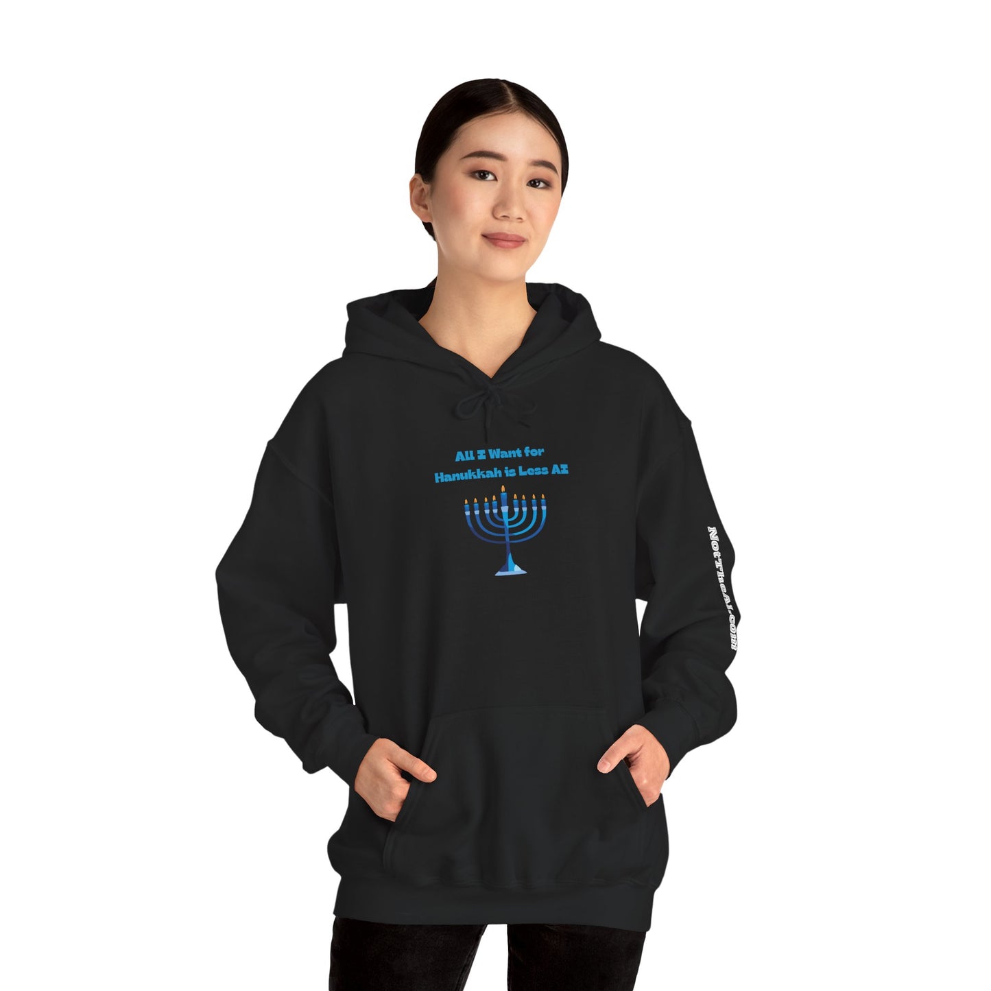 Less AI Menorah Hoodie