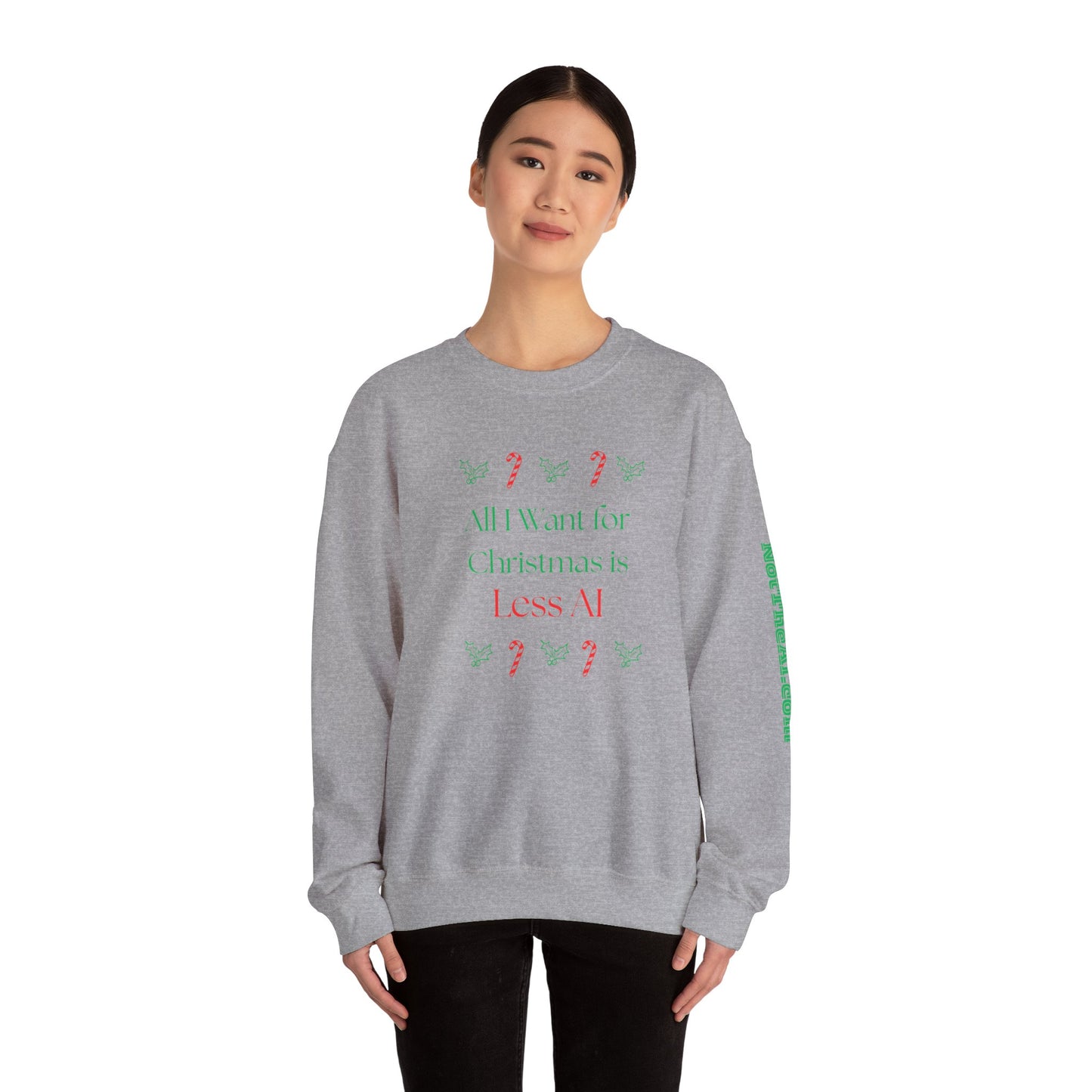 Less AI Holly Jolly Crewneck Sweatshirt