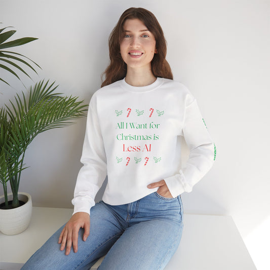 Less AI Holly Jolly Crewneck Sweatshirt