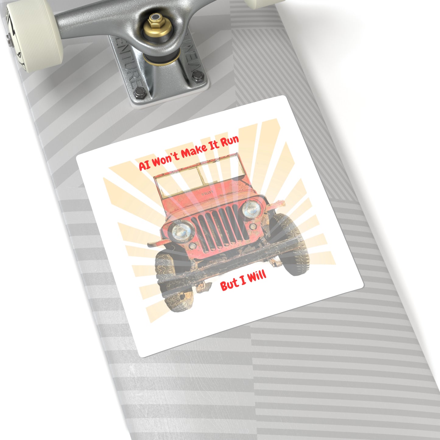 No AI Jeep Square Sticker